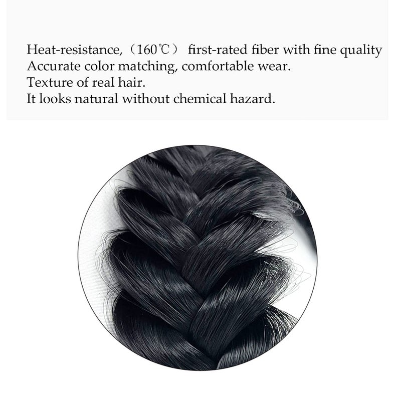 TOECWEGR Synthetic Hair Braided Headband Classic Wide Strands Wedding Disorderly Fluffy Braids Wig Band Women Beauty Accessory - Image 3